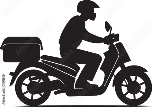 Rushed Repasts Rider Scooter Man Icon for Fast Food Drop offs 