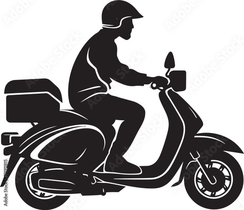 Urban Dash Diner Speedy Vector Logo for Scooter Food Delivery 