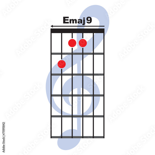 Emaj 9  guitar chord icon