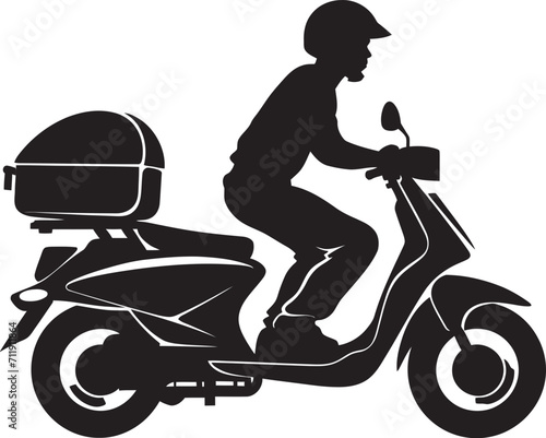 Scooter Bistro Bolt Iconic Vector Design for Quick Food Delivery 