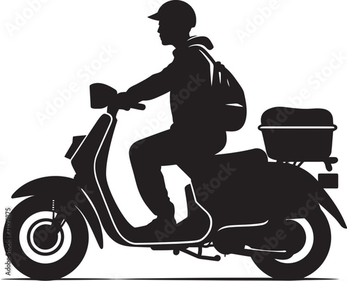 Rapid Rollin Repasts Vector Design for Scooter Food Delivery 