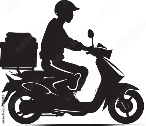 Urban Flavor Express Vector Logo Design for Scooter Food Delivery 