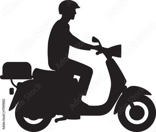 Rushed Repasts Rider Scooter Man Icon for Fast Food Drop offs 