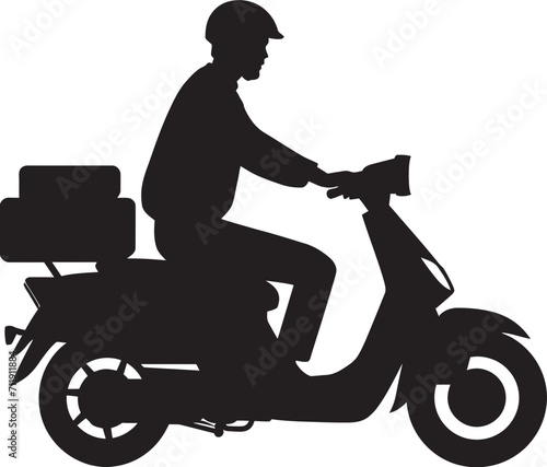 Scoot n Serve Speedster Vector Design for Scooter Food Delivery 