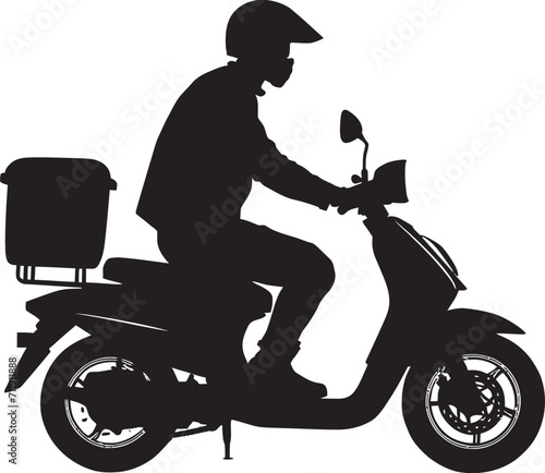 Quick Byte Courier Vector Logo for Swift Scooter Food Delivery 