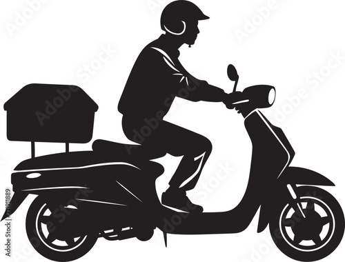Urban Dash Diner Speedy Vector Logo for Scooter Food Delivery 