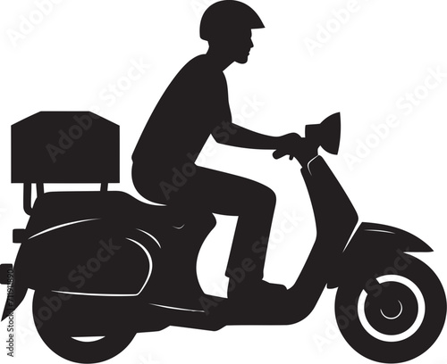 Street Savory Sprinter Vector Logo for Scooter Food Express 