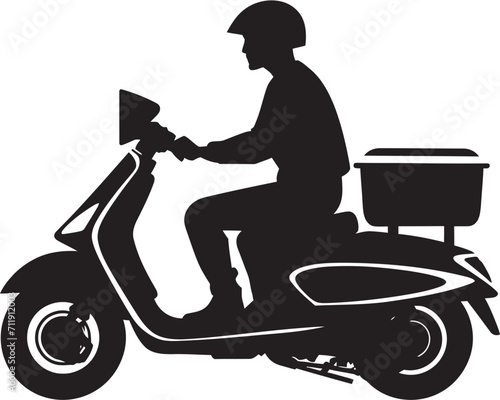 Quick Byte Courier Vector Logo for Swift Scooter Food Delivery 