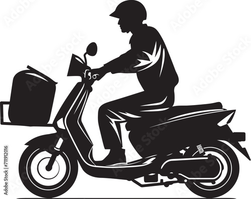 Rapid Rollin Repasts Vector Design for Scooter Food Delivery 