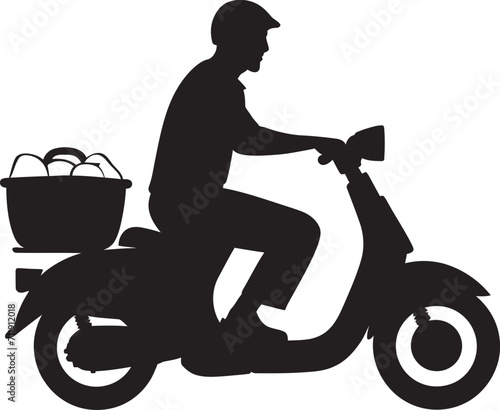 Quick Byte Courier Scooter Man Icon for Speedy Food Drop offs 