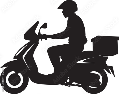 Scoot n Serve Speedster Vector Design for Scooter Food Delivery 