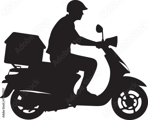 Urban Flavor Express Vector Logo Design for Scooter Food Delivery 
