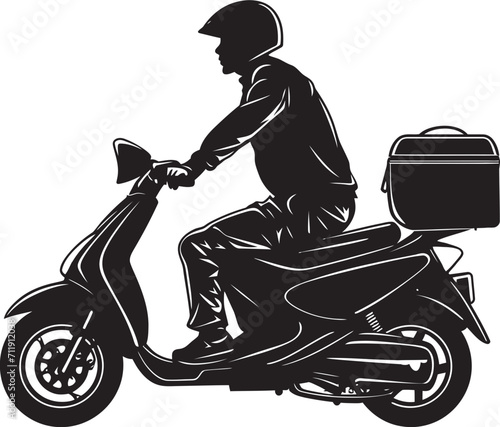 Street Feast Fleet Vector Logo Design for Scooter Food Delivery 