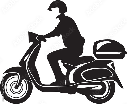 Rapid Rollin Repasts Vector Logo for Scooter Food Delivery 