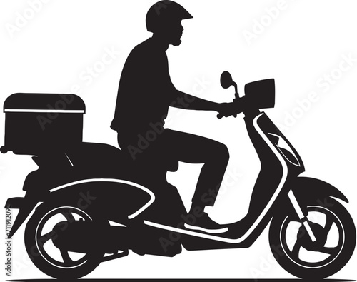 Rapid Munch Messenger Vector Logo for Scooter Food Drop offs 