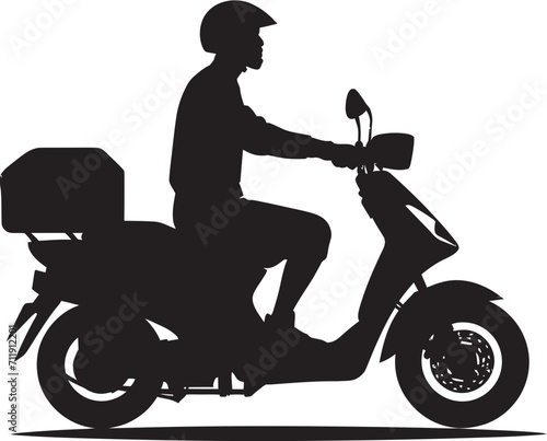 Rapid Munch Messenger Vector Logo for Scooter Food Drop offs 