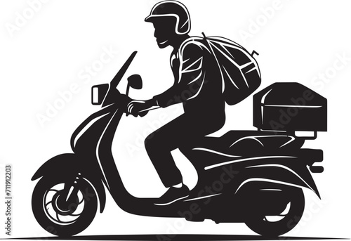 Rushed Repasts Rider Scooter Man Icon for Fast Food Drop offs 