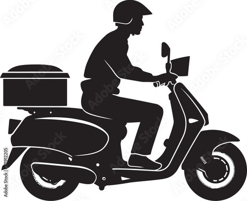 Scoot and Savor Speedster Food Delivery Vector Icon on Scooter 