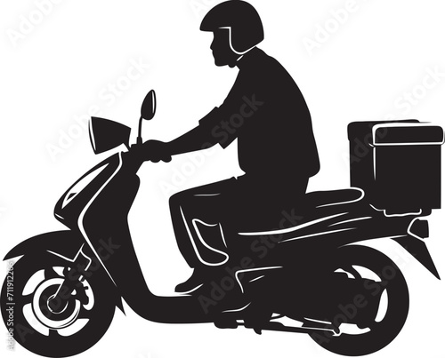 Street Satisfier Scooter Vector Design for Quick Food Deliveries 