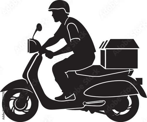 Quick Byte Courier Vector Logo for Swift Scooter Food Delivery 