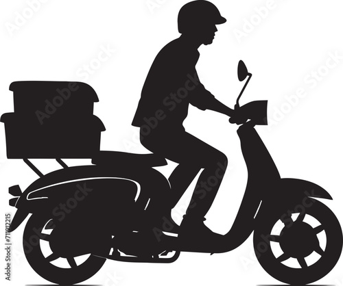 Urban Munch Cruiser Scooter Delivery Man Icon in Vector 