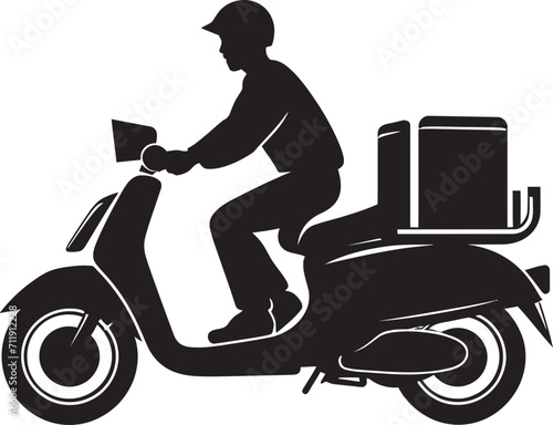 Scoot n Serve Speedster Vector Design for Scooter Food Delivery 
