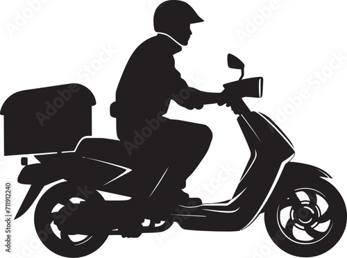 Speedy Eats Express Vector Logo for Scooter Food Delivery Icon 