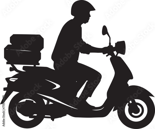 Street Feast Fleet Vector Logo Design for Scooter Food Delivery 