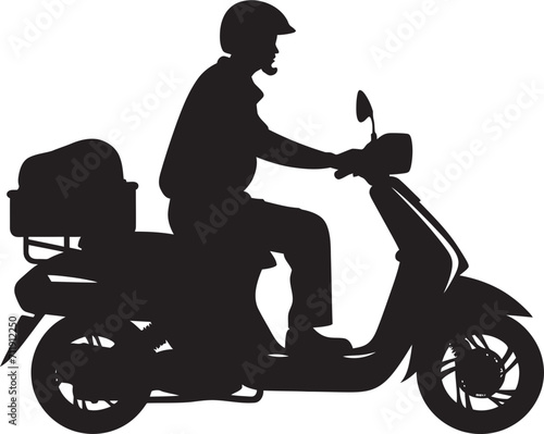Express Eateries Vector Design for Scooter Food Delivery 