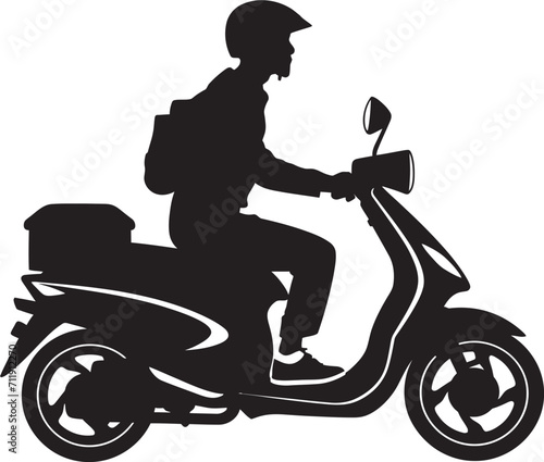 Rapid Munch Messenger Vector Logo for Scooter Food Drop offs 
