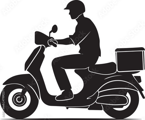 Express Eateries Glide Vector Design for Scooter Food Delivery 