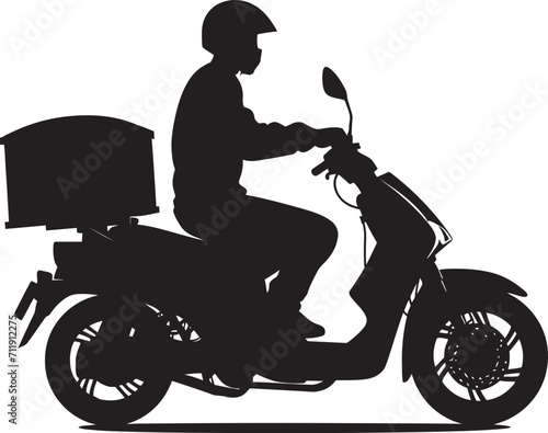 Scooter Bistro Bolt Iconic Vector Design for Quick Food Delivery 