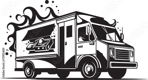 Gourmet Wheels Gala Food Truck Vector Design for Culinary Celebrations 