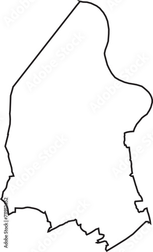 White flat vector administrative map of the municipality of BEVEREN, BELGIUM