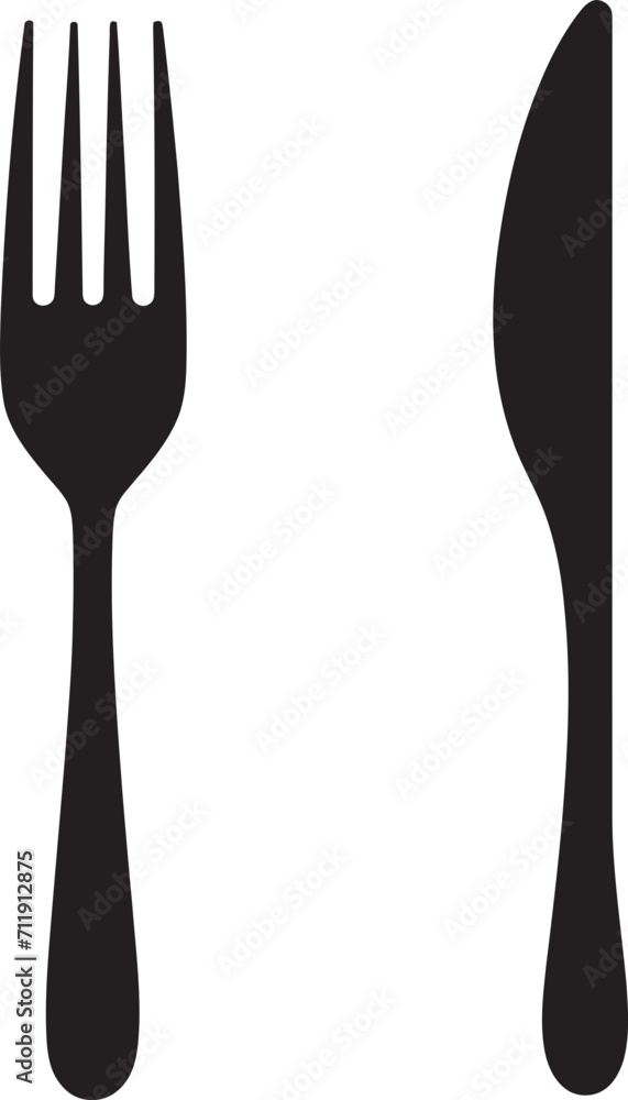 Elegant Dining Emblem Fork and Knife Vector Icon in Stylish Design Elegant Dining Emblem Fork and Knife Vector Icon in Stylish Design