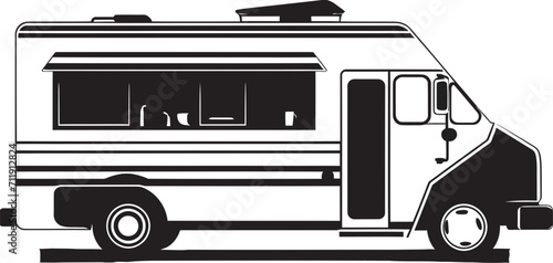 Flavor Fest Fleet Food Truck Vector Icon for Tasty Celebrations 
