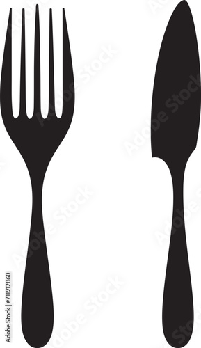 Bistro Blade Badge Fork and Knife Icon in Stylish Vector Artistry 