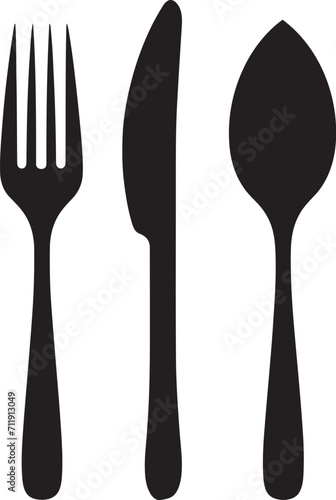 Flavor Fusion Symbol Vector Design for Culinary Harmony with Fork and Knife Icon 