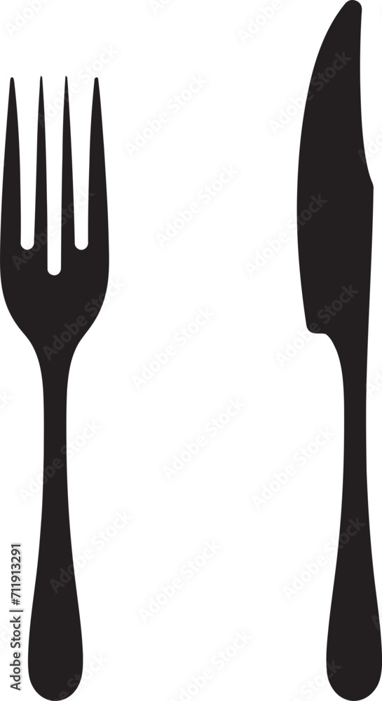 Cutlery Elegance Crest Fork and Knife Icon in Vector Artistry Cutlery Elegance Crest Fork and Knife Icon in Vector Artistry
