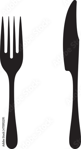 Cutlery Elegance Crest Fork and Knife Icon in Vector Artistry 