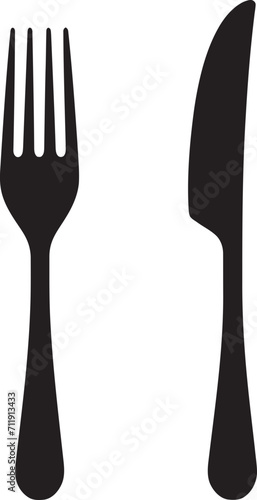 Elegant Dining Emblem Fork and Knife Icon in Vector Artistry 