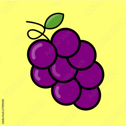 illustration of grapes with leaves