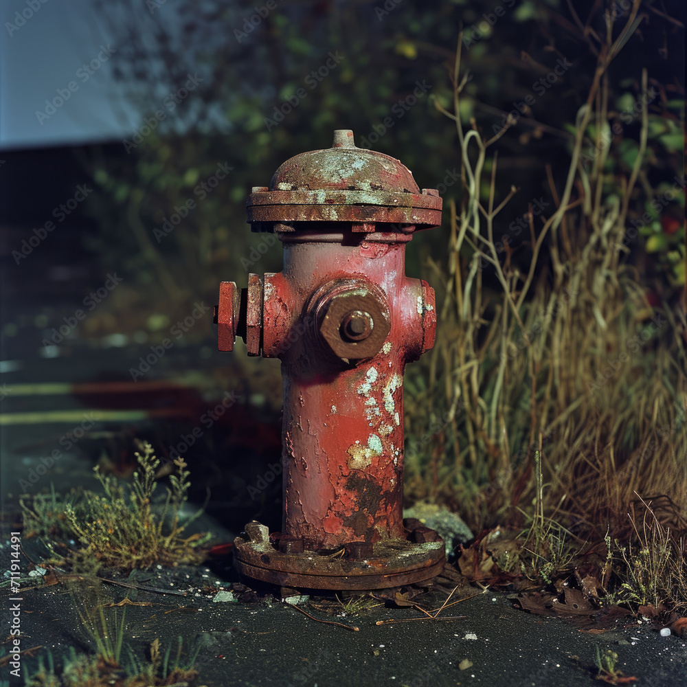 Forgotten Sentinel: Old, Unused Fire Hydrant amid Urban Decay Forgotten Sentinel: Old, Unused Fire Hydrant amid Urban Decay