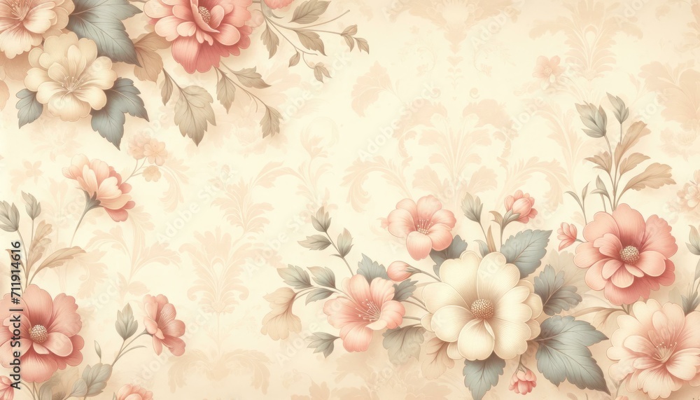 Elegant Vintage Floral Wallpaper Design
