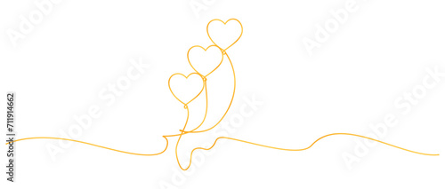illustration of birthday balloons in the shape of love