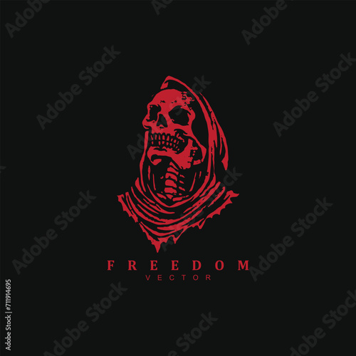 Vintage retro engraved grim reaper vector art illustration