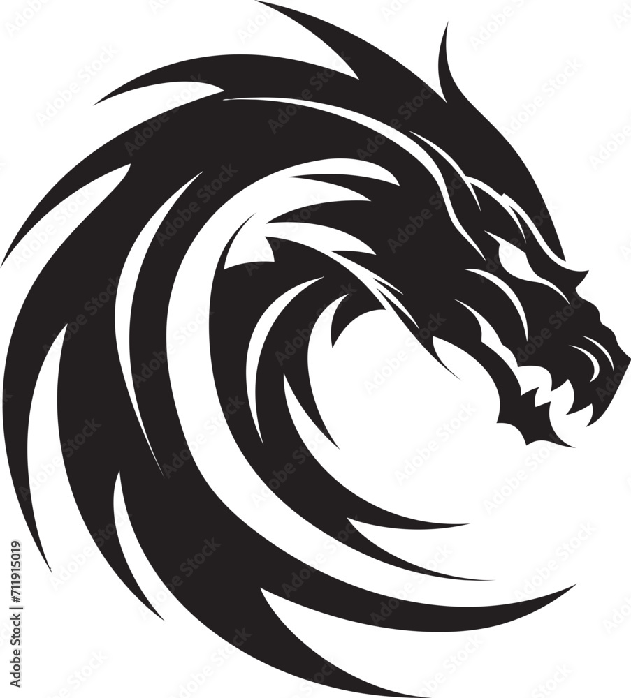 Ethereal Serpent Insignia Kuei Dragon Vector Icon in Mythical Harmony Ethereal Serpent Insignia Kuei Dragon Vector Icon in Mythical Harmony