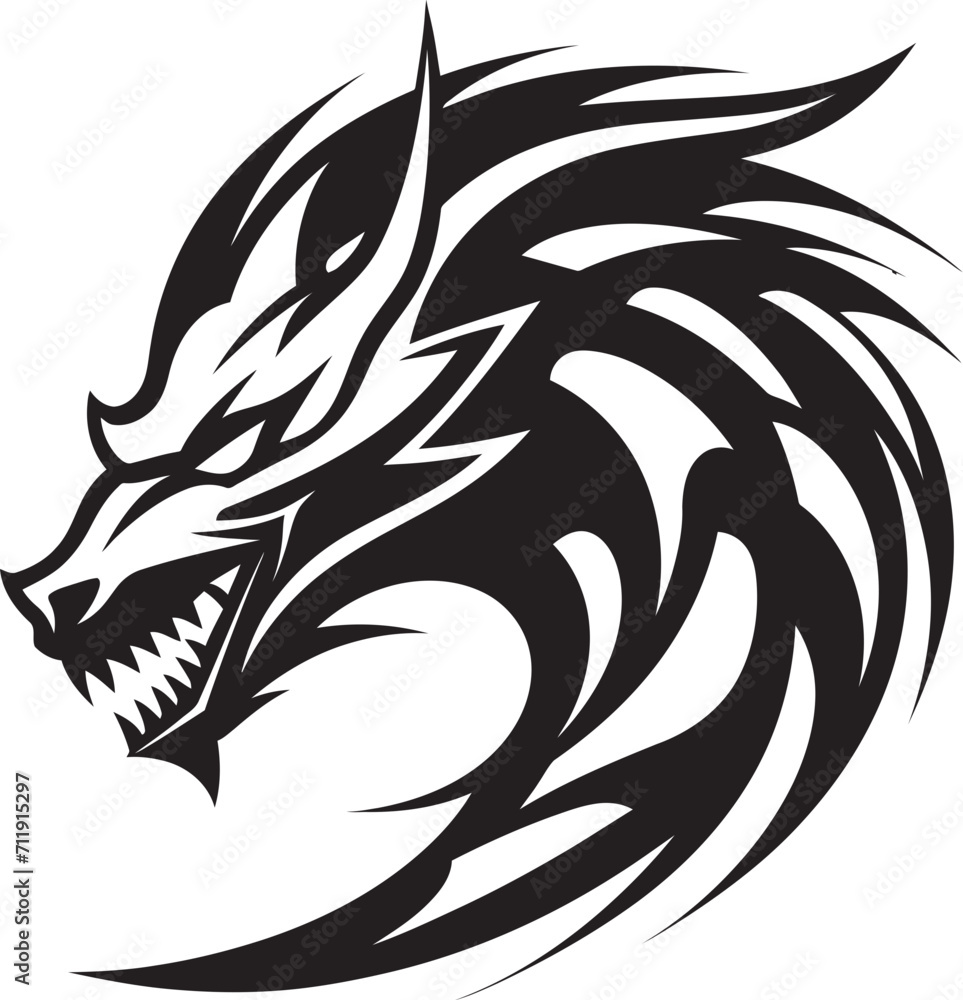 Harmonious Horns Crest Vector Logo for Kuei Dragon Harmony Harmonious Horns Crest Vector Logo for Kuei Dragon Harmony