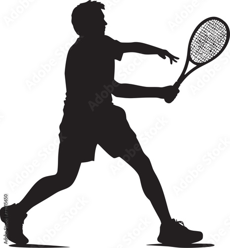 Victory Vanguard Crest Male Tennis Player Logo for Winning Spirit  © BABBAN