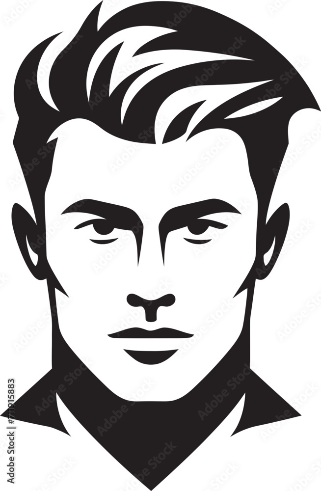 Modern Masculinity Insignia Stylish Male Face Vector Icon for Contemporary Appeal Modern Masculinity Insignia Stylish Male Face Vector Icon for Contemporary Appeal